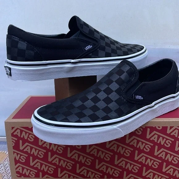 Vans WMNS Classic Slip-On (Checkerboard)Black/BlackVN000EYE276Sneakers